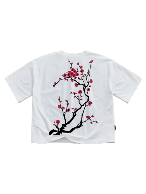 RED TREE CROPPED TEE